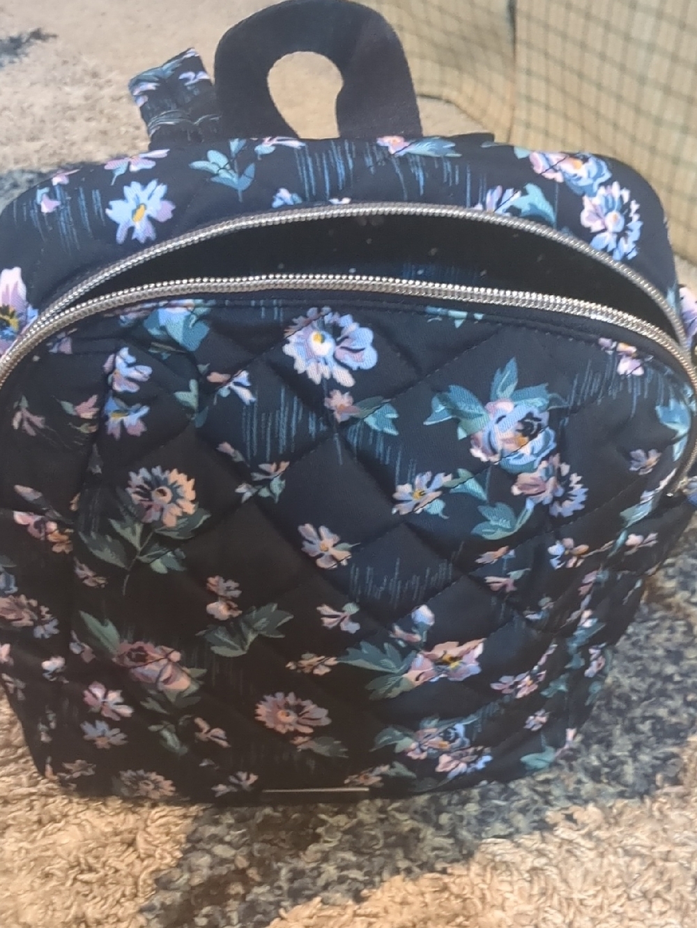 Vera Bradley Performance Twill Small Convertible Backpack In Navy Bloom